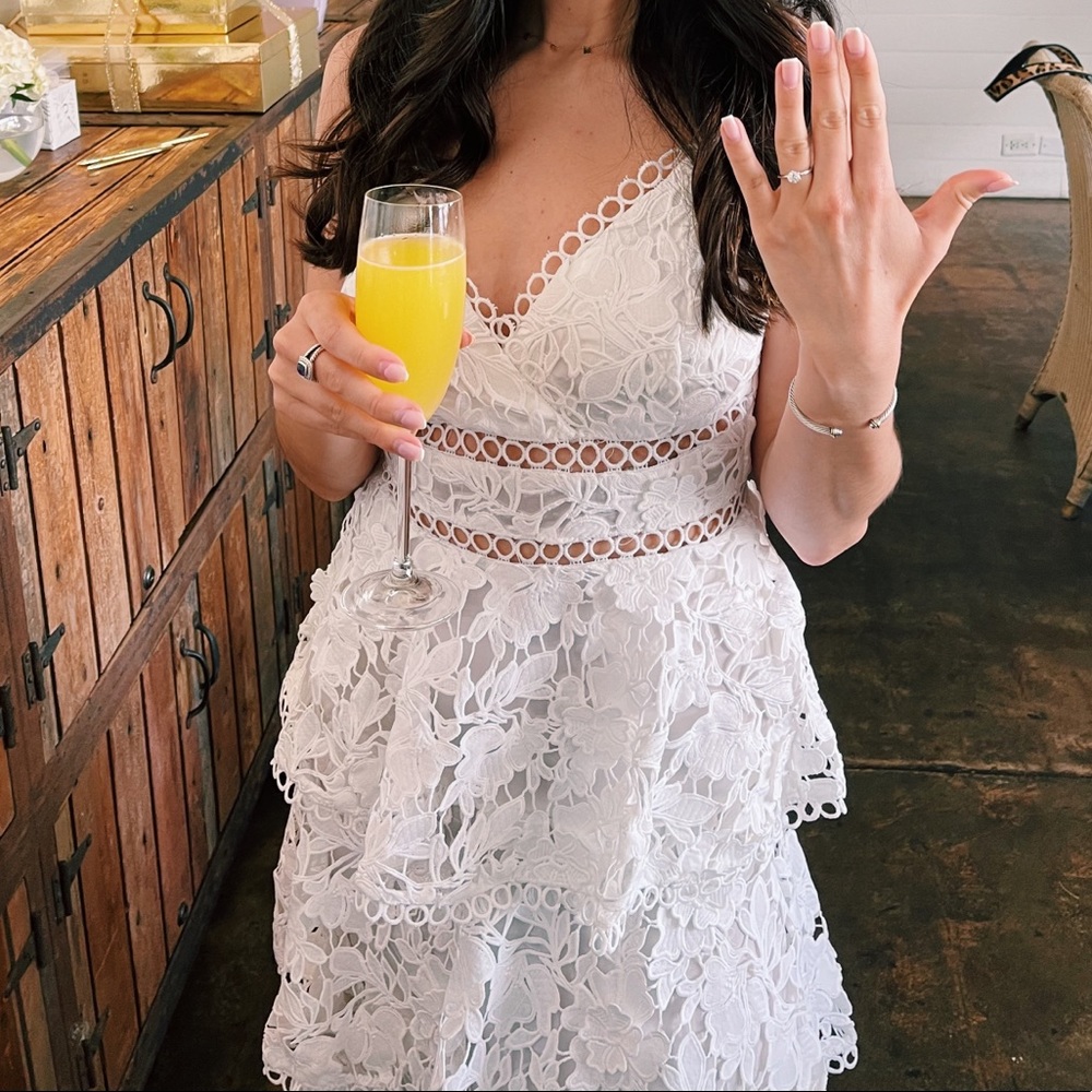 Red Dress white lace dress size S